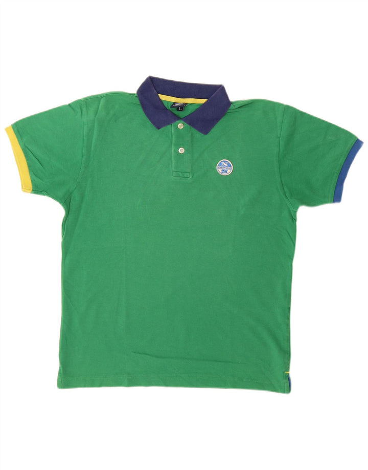 Polo da rugby da uomo North Sails grande in cotone verde