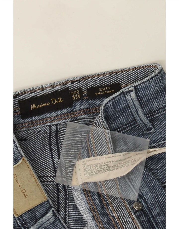 Jeans slim da uomo Massimo Dutti EU 38 Small W30 L31 Cotone blu