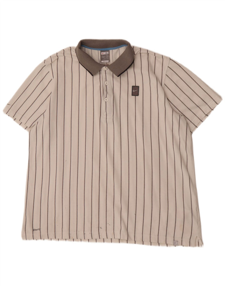 Polo Nike da uomo XL in cotone a righe bianche