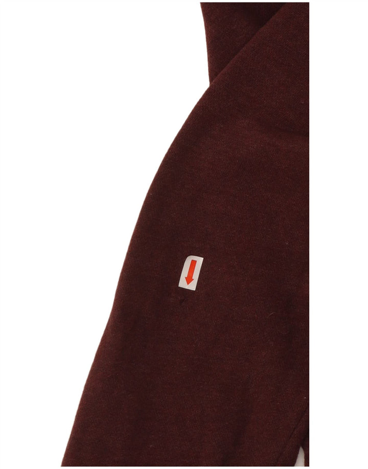 FAT FACE Felpa con cappuccio e zip da donna UK 10 Small Maroon