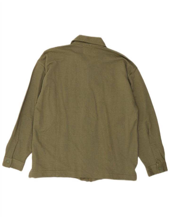 Camicia grafica da donna VINTAGE US 10 grande cotone kaki