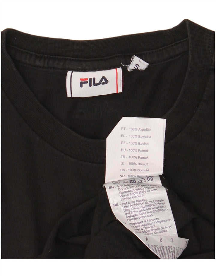 T-shirt grafica da uomo Fila Top Small in cotone nero