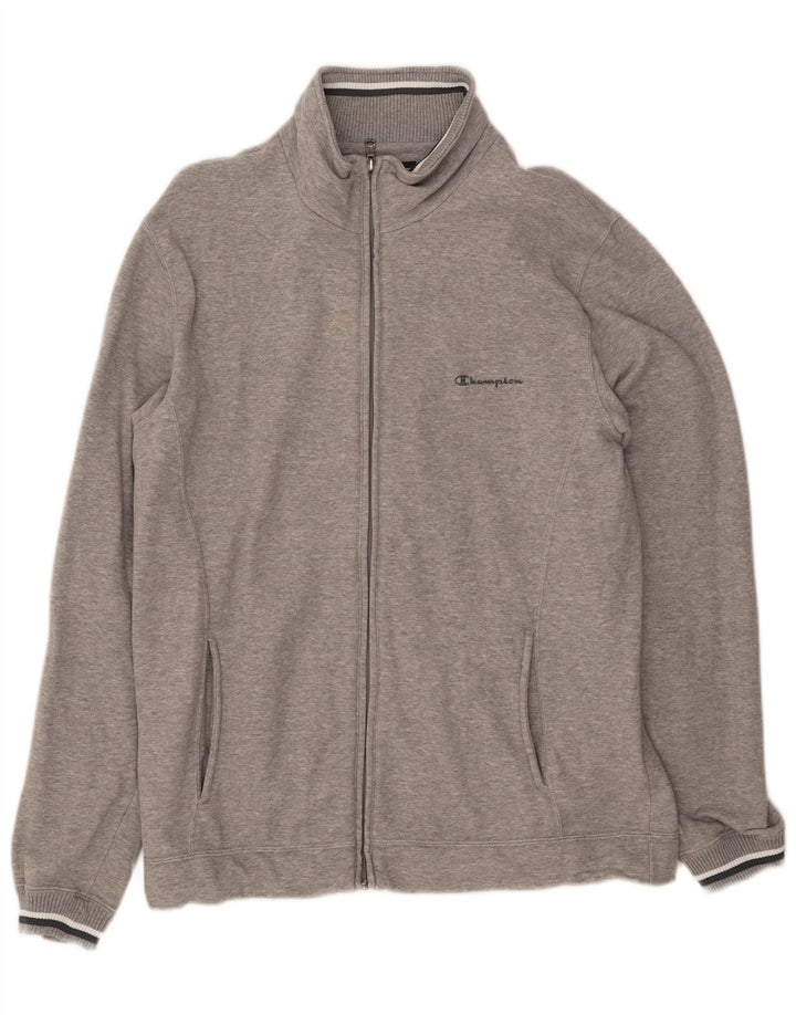 Giacca da tuta da uomo CHAMPION grande in cotone chiazzato grigio