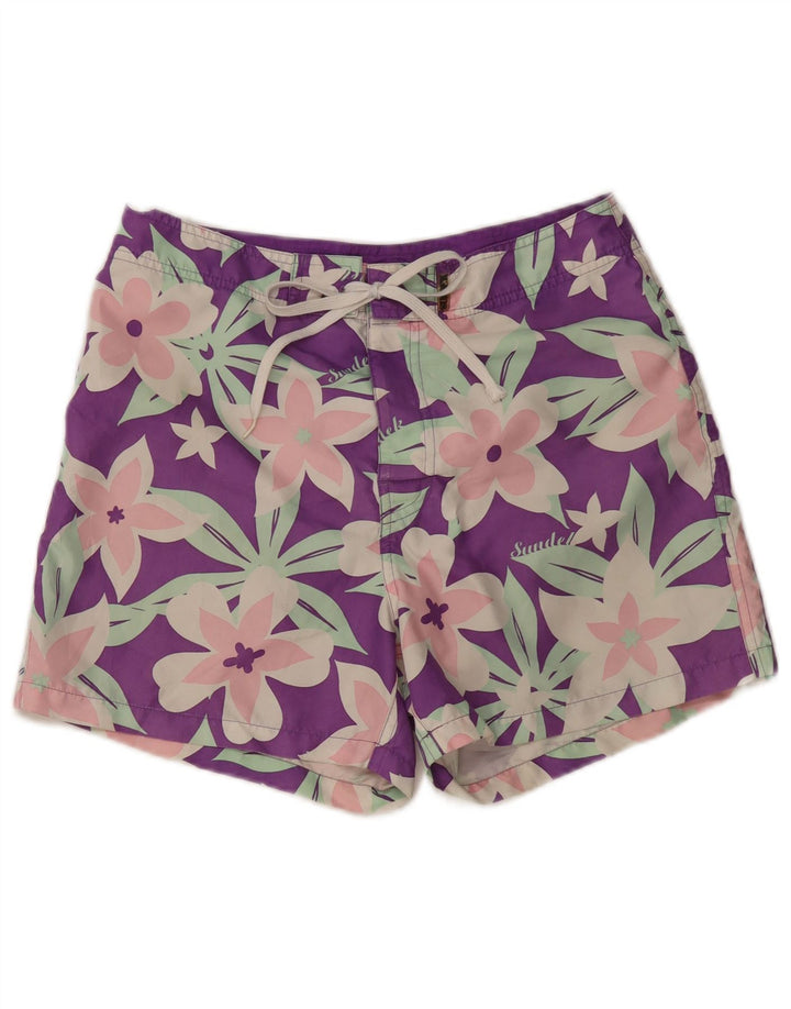 Pantaloncini da bagno da donna SUNDEK UK 14 Poliestere floreale viola medio