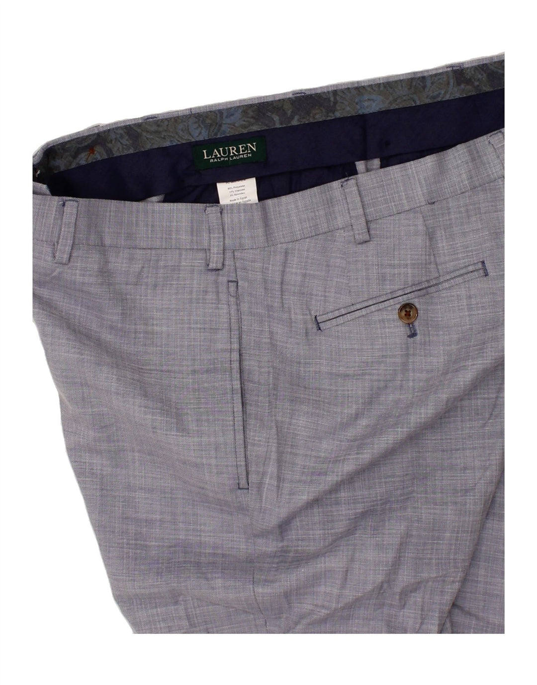 RALPH LAUREN Mens Straight Suit Trousers W38 L30 Blue Polyester Vintage Ralph Lauren and Second-Hand Ralph Lauren from Messina Hembry 