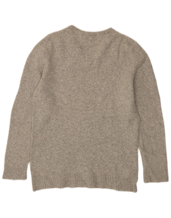 Maglione da donna con scollo a V Nike UK 14 grande lana screziata grigia