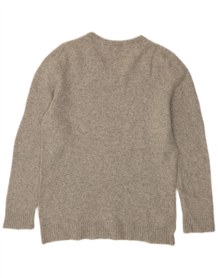 Maglione da donna con scollo a V Nike UK 14 grande lana screziata grigia