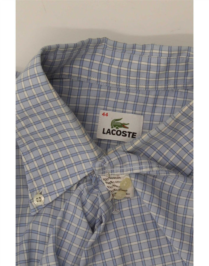 Camicia da uomo Lacoste taglia 44 XL in cotone a quadretti blu