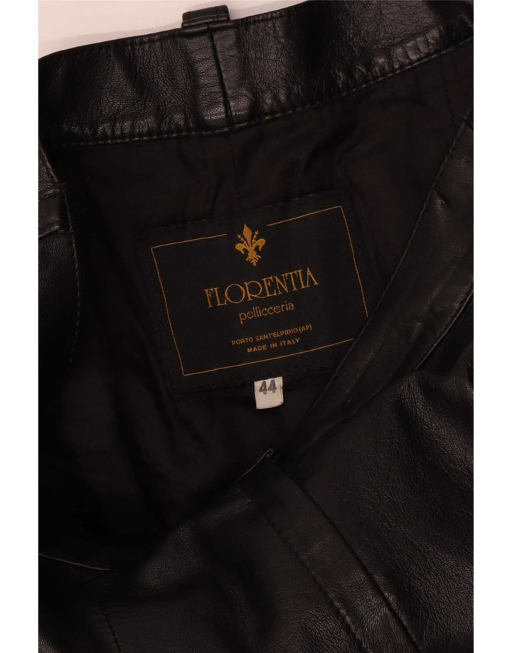 Pantaloni cargo dritti in pelle da donna FLORENTIA IT 44 medio W28 L31 neri