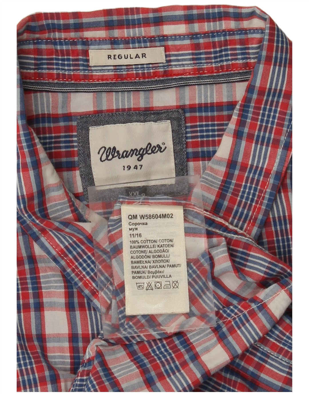 Camicia a maniche corte vestibilità regolare da uomo WRANGLER 2XL a quadri multicolore