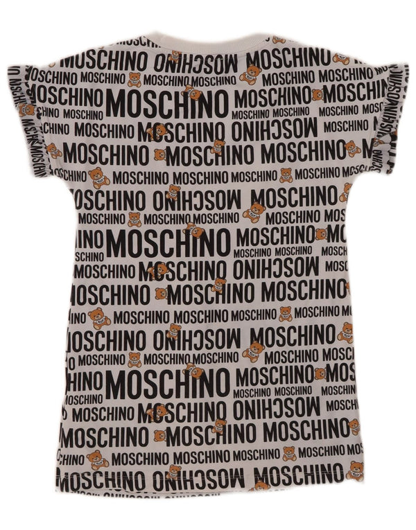 T-shirt grafica per ragazze MOSCHINO Top 7-8 anni in cotone grigio