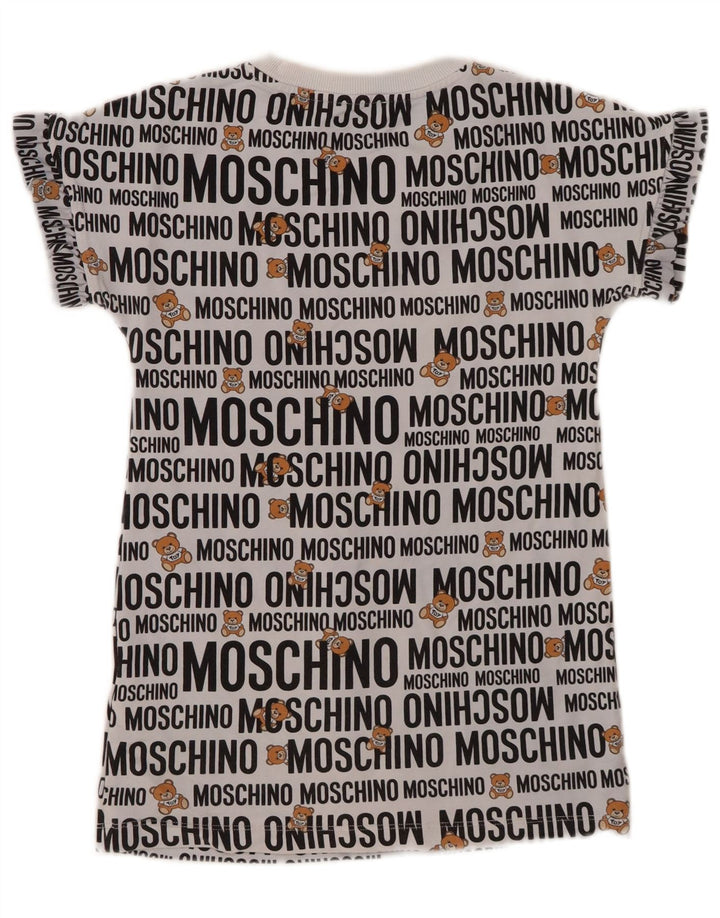 T-shirt grafica per ragazze MOSCHINO Top 7-8 anni in cotone grigio