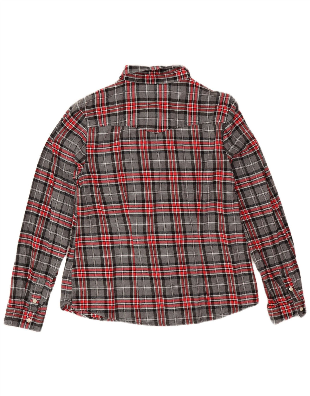 Camicia in flanella da donna Laura Ashley UK 14 Cotone a quadri grigio grande