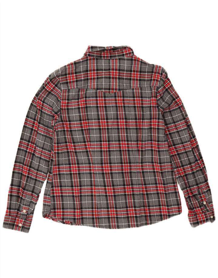 Camicia in flanella da donna Laura Ashley UK 14 Cotone a quadri grigio grande