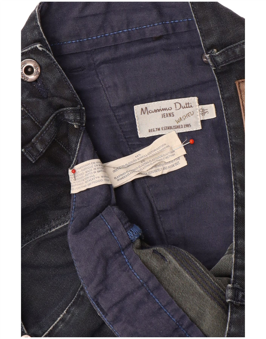 Jeans dritti da uomo Massimo Dutti EU 40 Medio W31 L34 Cotone blu navy