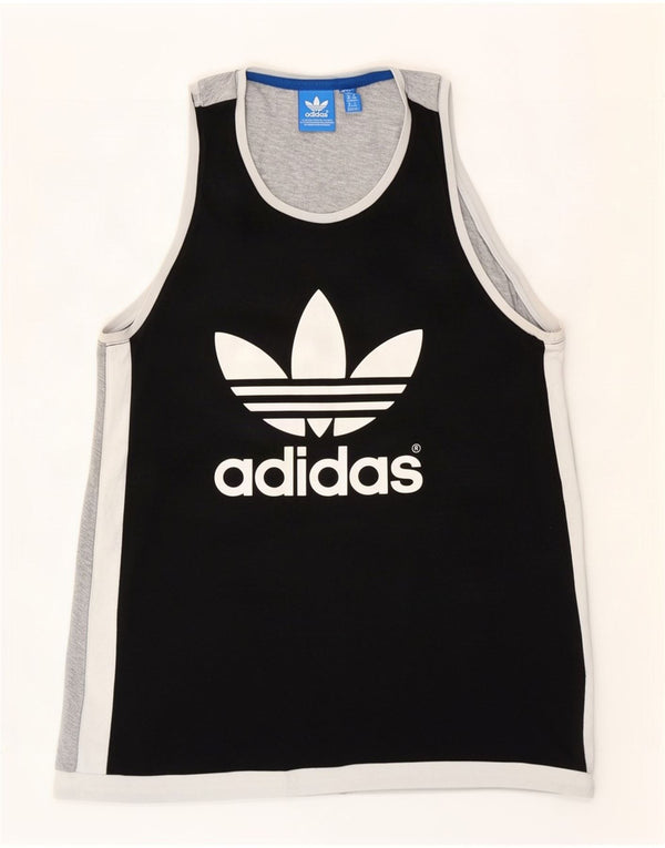 Canottiera grafica da donna Adidas UK 12 cotone color block medio nero