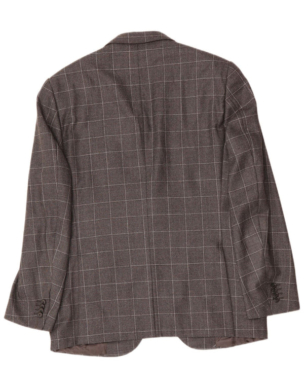 CORNELIANI Giacca Blazer da Uomo a 2 Bottoni IT 50 Lana Vergine a quadri Grandi Grigi