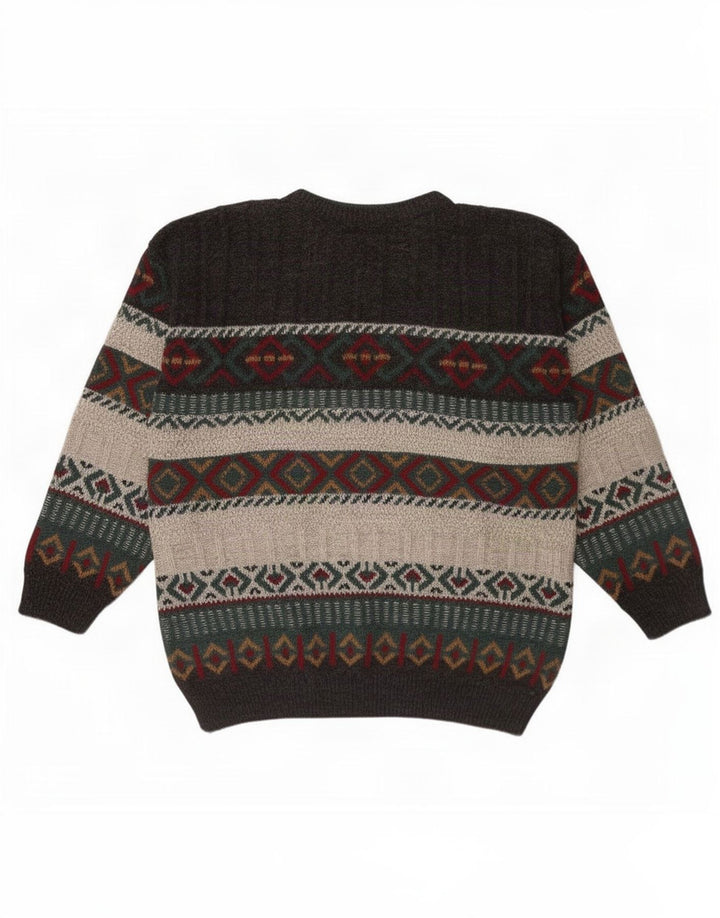 Maglione maglione girocollo da uomo St. Bernard, acrilico geometrico grigio medio