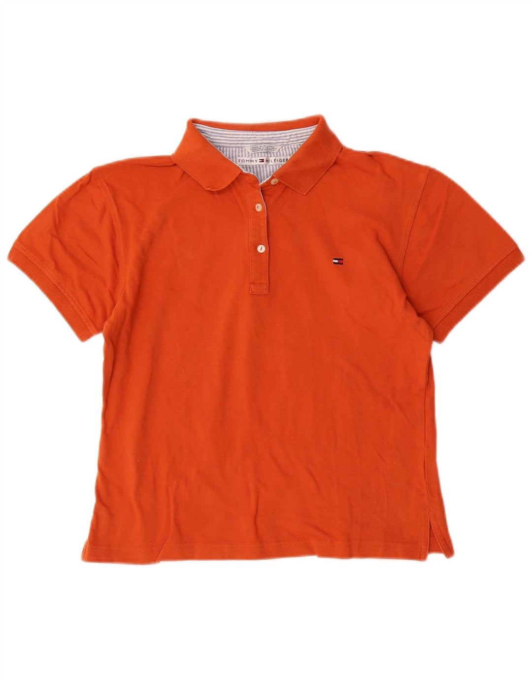 Polo da donna Tommy Hilfiger UK 12 cotone arancione medio
