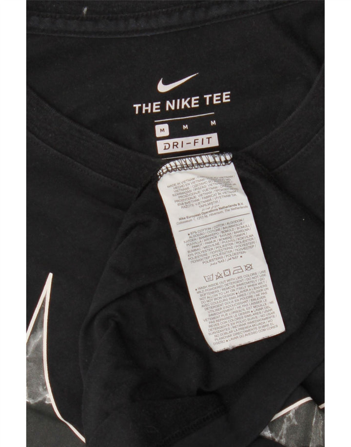 NIKE Mens Dri Fit Graphic T-Shirt Top Medium Black Cotton Vintage Nike and Second-Hand Nike from Messina Hembry 
