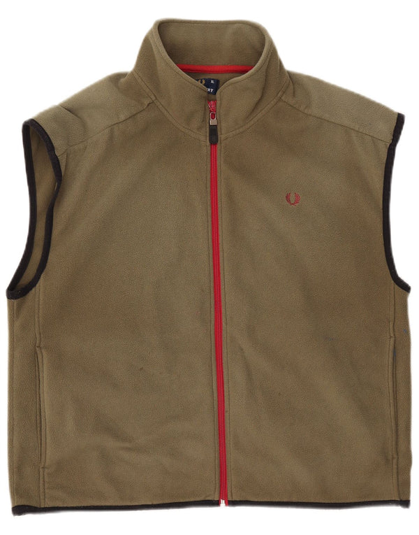 Gilet in pile da uomo Fred Perry UK 42 XL poliestere verde