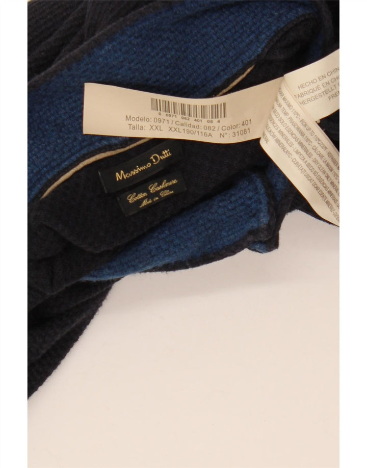 MASSIMO DUTTI Maglione da uomo con zip e collo 2XL in cotone blu navy