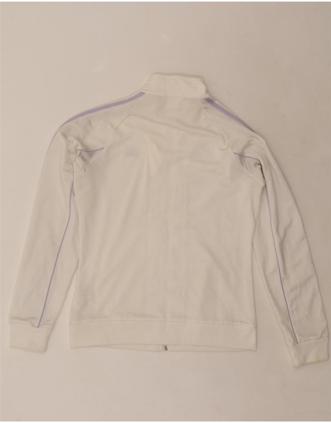 Giacca da tuta da donna ADIDAS UK 16 Large in poliestere bianco sporco