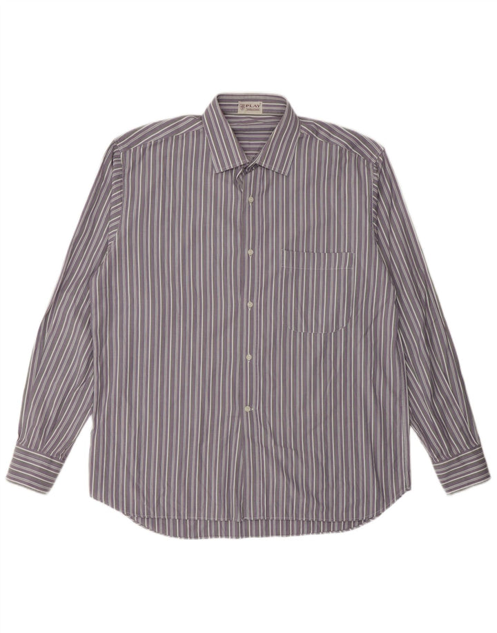Camicia da uomo PLAY taglia 41 16 grande cotone a righe viola