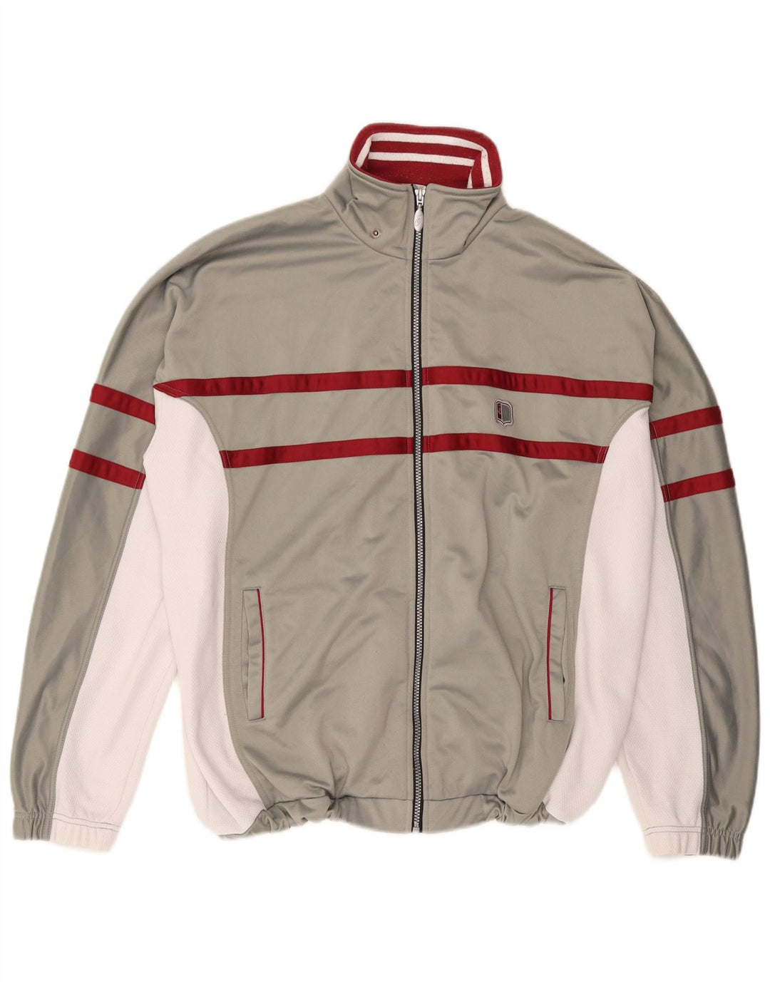 Giacca da ginnastica ASICS da uomo XL in poliestere color block grigio