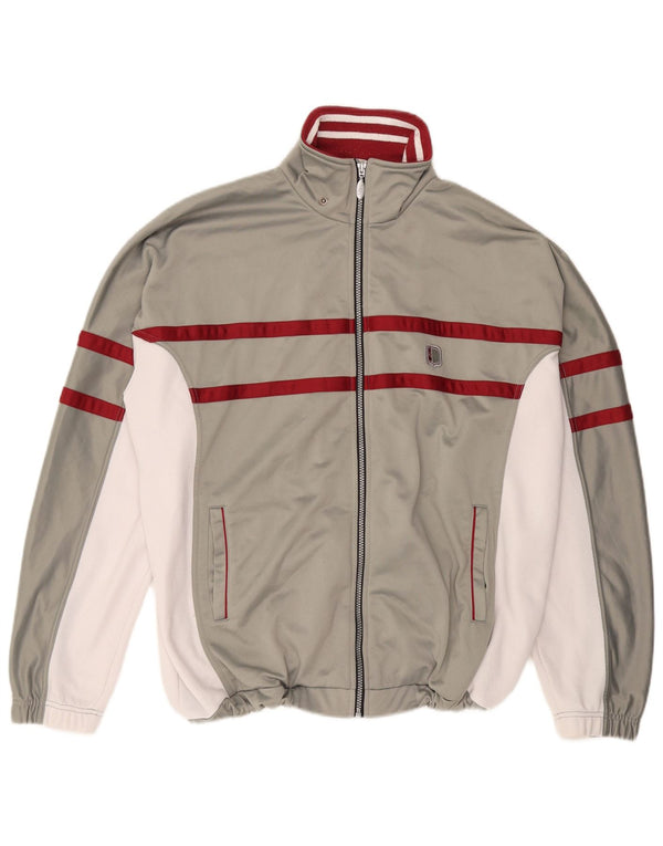 Giacca da ginnastica ASICS da uomo XL in poliestere color block grigio