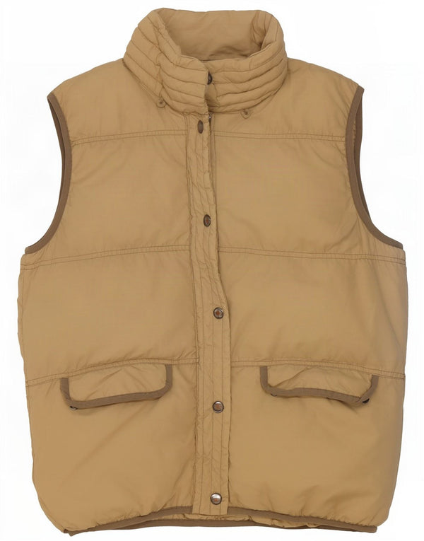 Nuovo gilet imbottito da donna Penny UK 14 grande nylon beige