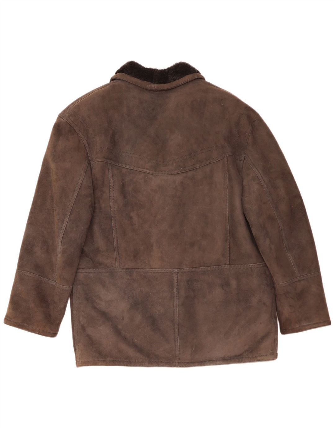 Giubbotto shearling vintage da uomo IT 48 in pelle grigio medio