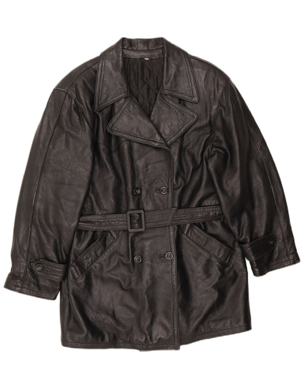 Cappotto da donna LAVORAZIONE ARTIGIANA UK 12 Medio in pelle nera