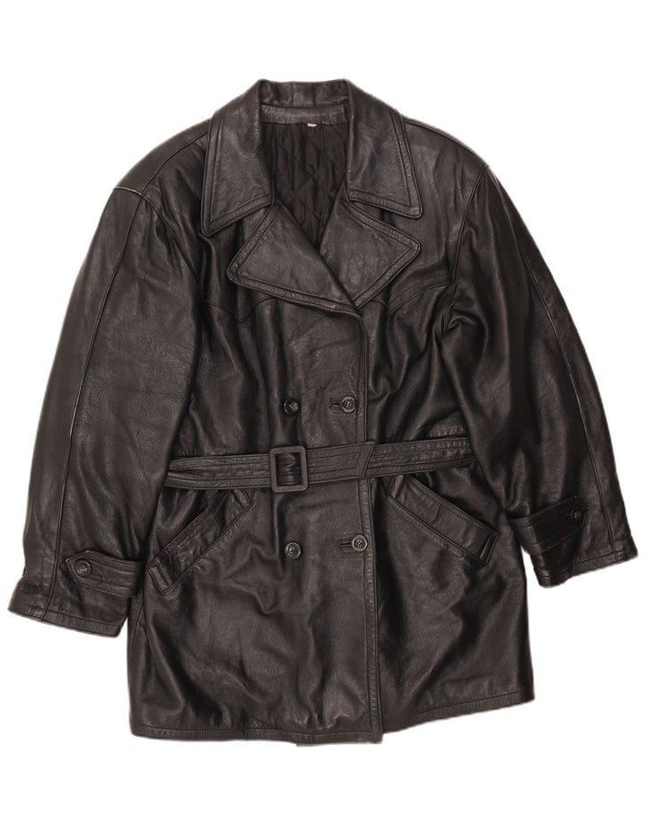 Cappotto da donna LAVORAZIONE ARTIGIANA UK 12 Medio in pelle nera