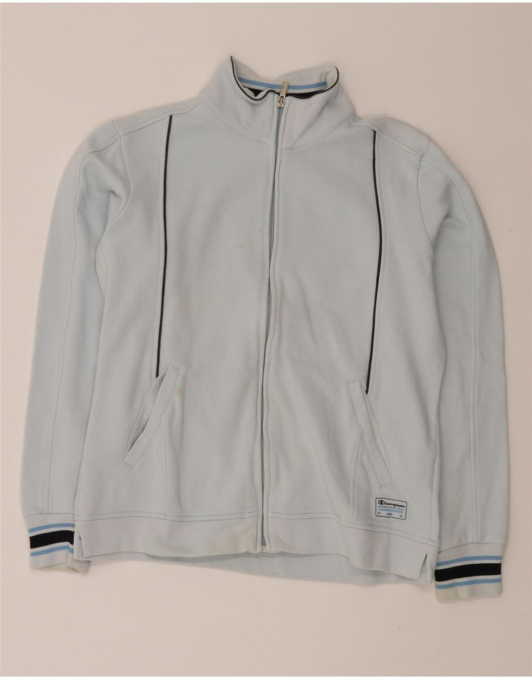 CHAMPION Womens Tracksuit Top Jacket UK 14 Medium Blue Cotton Vintage Champion and Second-Hand Champion from Messina Hembry 