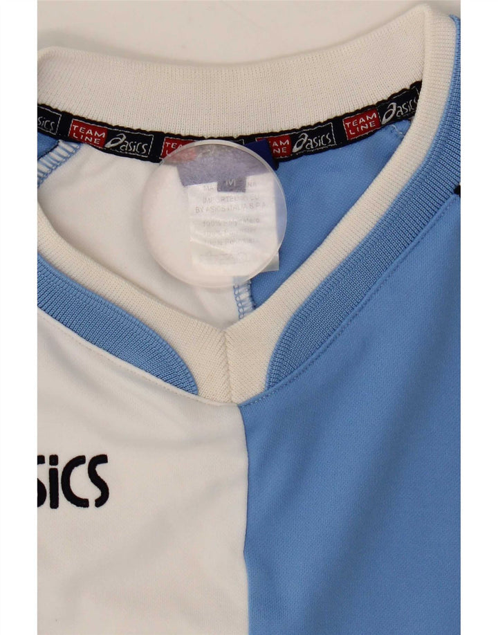 T-shirt grafica da uomo Asics Top in poliestere color block blu medio