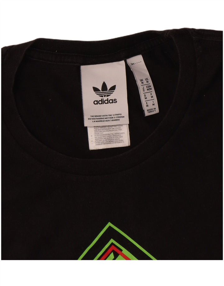 T-shirt grafica da uomo Adidas Top in cotone nero medio