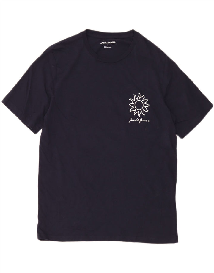 T-shirt grafica da uomo Jack & Jones Top in cotone blu navy medio