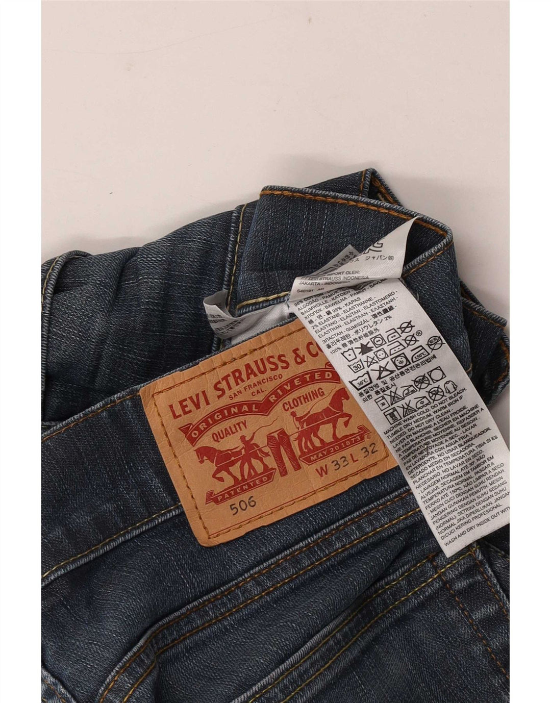 Levi's Uomo 506 Jeans dritti W33 L32 Cotone Blu