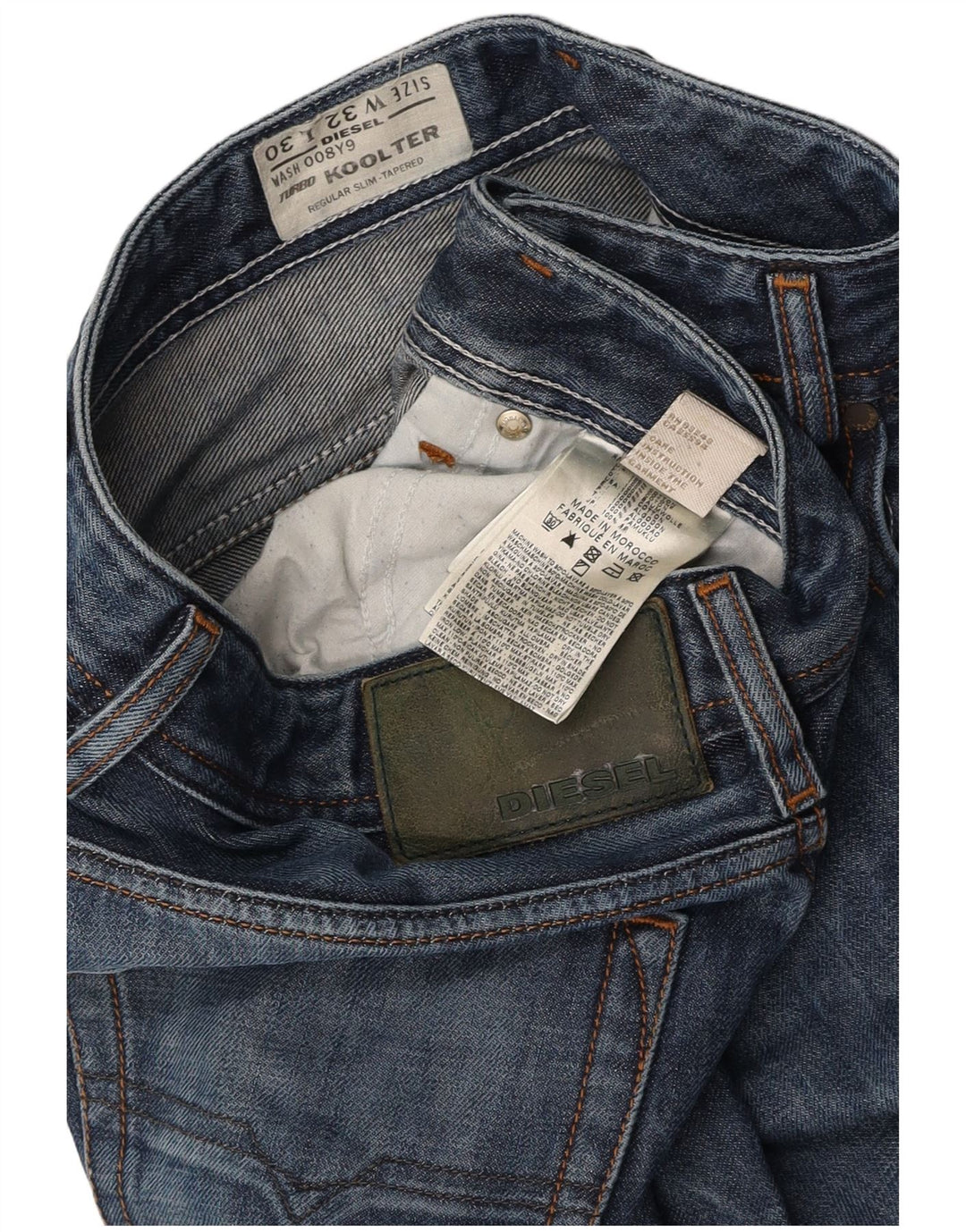 DIESEL Jeans Koolter Regular Slim affusolati da uomo W32 L30 cotone blu