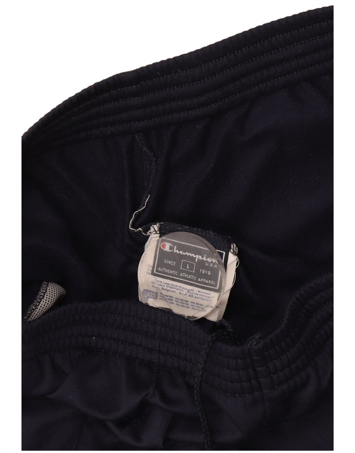 Pantaloni da tuta con grafica Champion da uomo, grandi, in poliestere blu navy