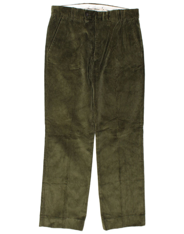 Pantaloni di velluto a coste dritti da uomo Barbour W34 L30 cotone verde