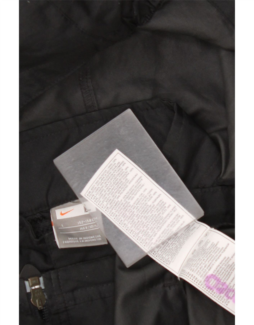 Giacca antipioggia con cappuccio NIKE da ragazzo 12-13 anni Large in poliestere color block nero