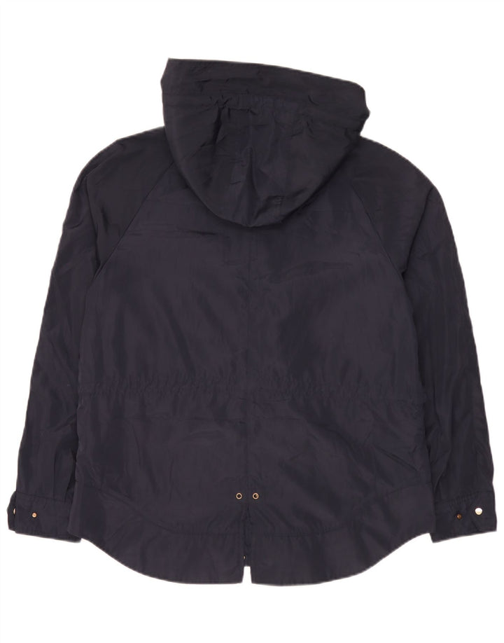 Giacca antipioggia con cappuccio da donna Zara UK 14 poliestere medio blu navy