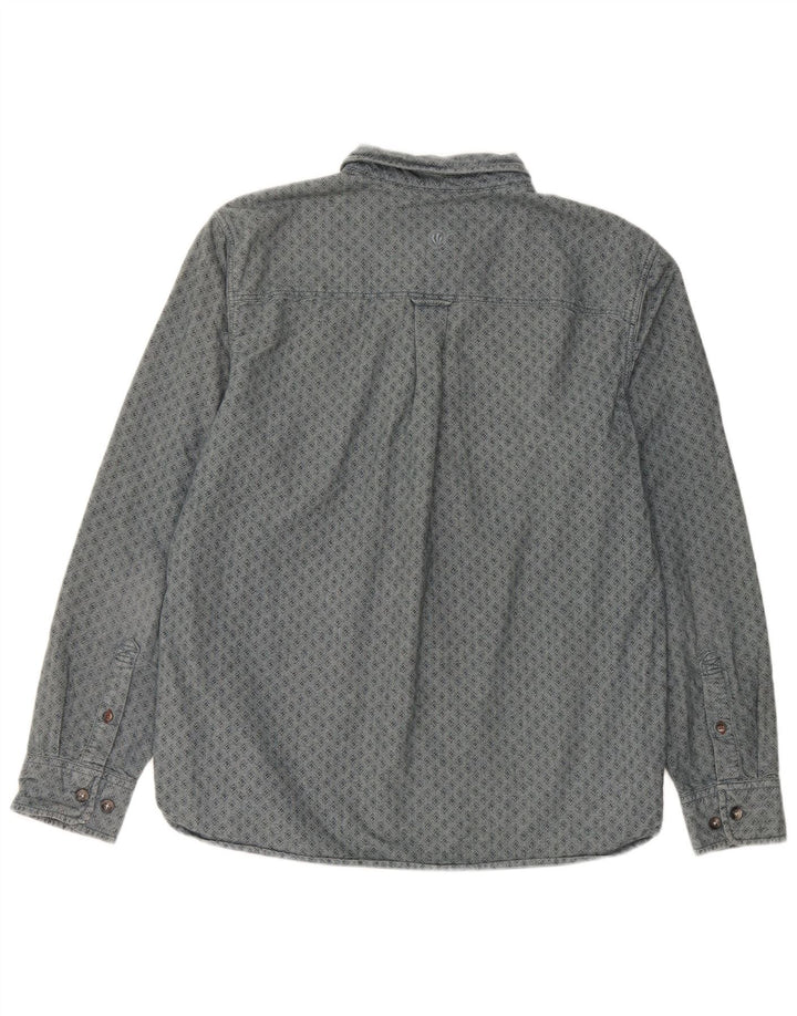 Camicia da uomo Fat Face Large in cotone geometrico grigio