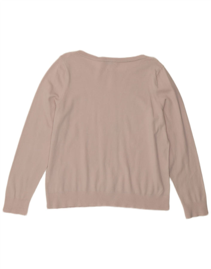 TOMMY HILFIGER Maglione maglione con scollo a barca da donna UK 20 2XL Rosa