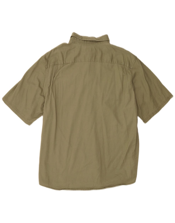 Camicia a maniche corte da uomo Wrangler XL in cotone kaki