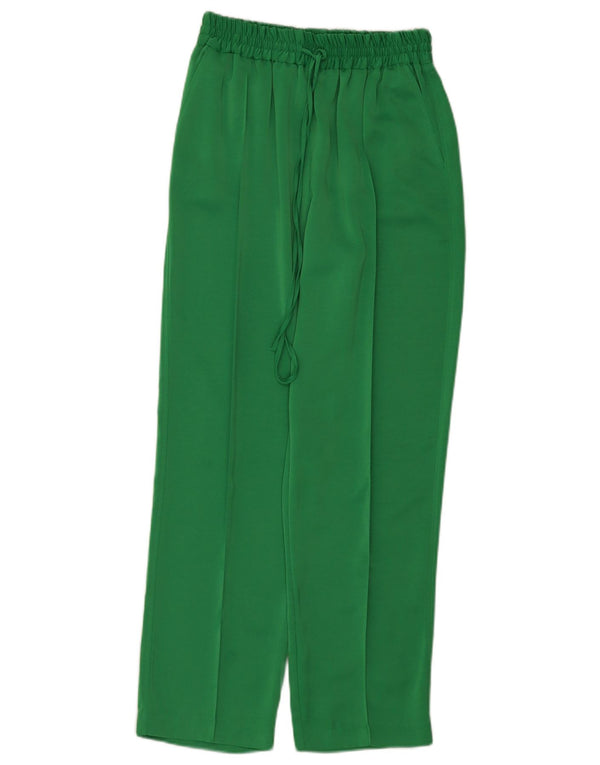 Pantaloni casual dritti da donna Zara piccoli W26 L28 poliestere verde
