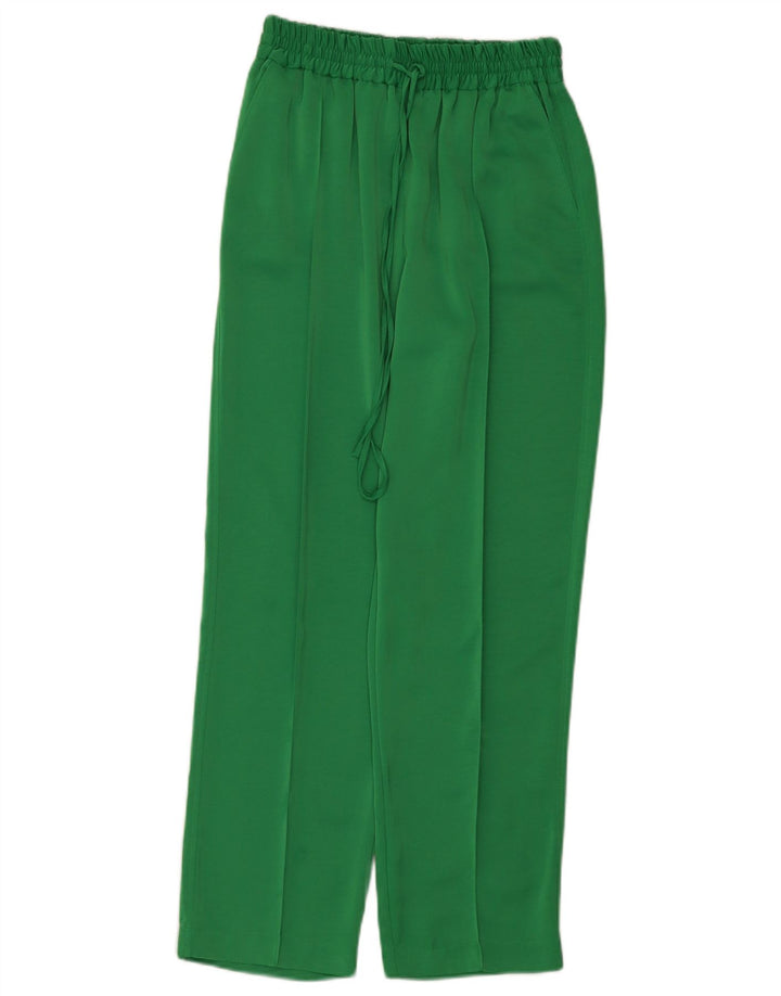 Pantaloni casual dritti da donna Zara piccoli W26 L28 poliestere verde