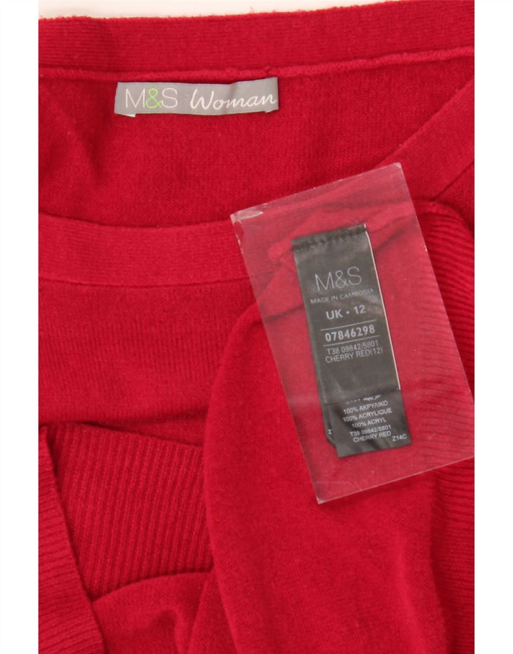 Maglione maglione con scollo a barca da donna Marks & Spencer UK 12 rosso medio